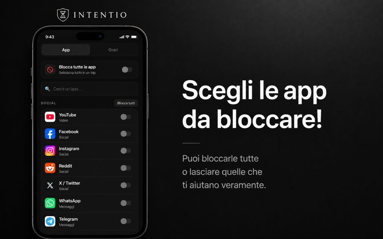 Scegli le app da bloccare